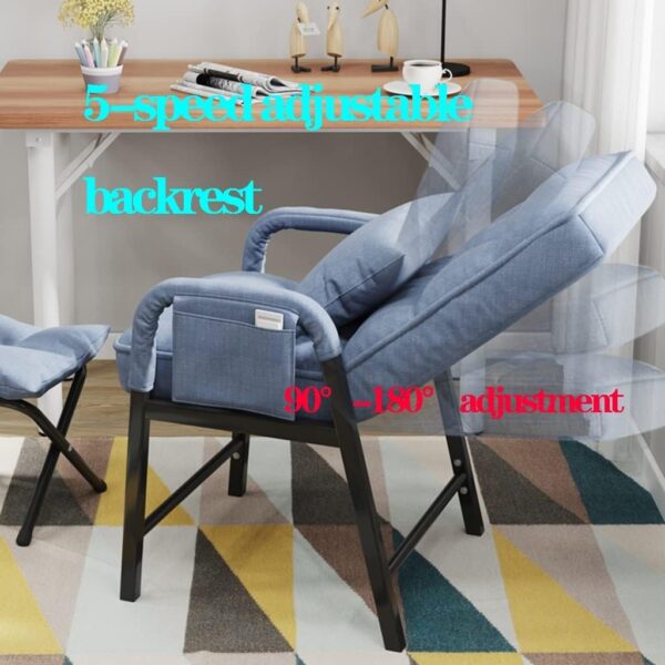 GAONUDAN Chairs Living Room Recliner Sofa Chair Sleeper Fabric Mid-century Modern Accent Chair with Arms Side Storage Pockets Steel Frame Computer Chair Leisure Armchair for Indoor (Color : Green) - Image 4