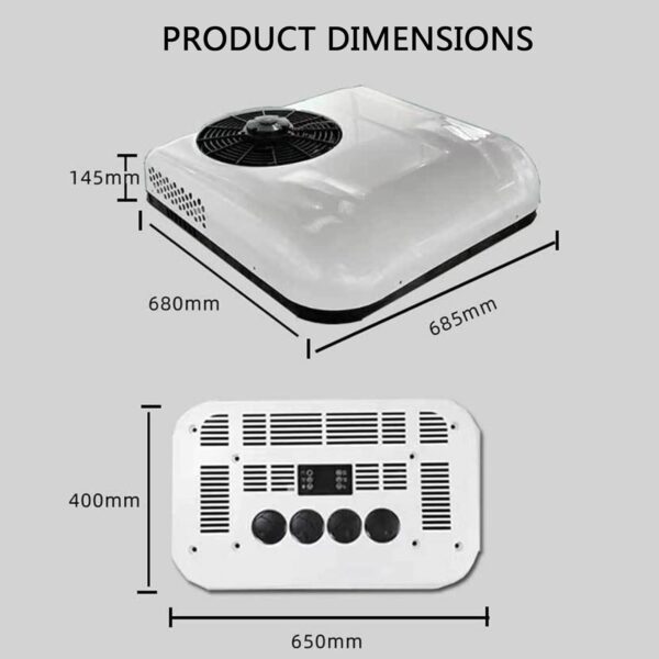 USEBEM 12V/24V DC Air Conditioner, 12V RV Rooftop DC Unit, For Truck, Boat, Automotive, Camper, Travel Trailer, White-12V - Image 8