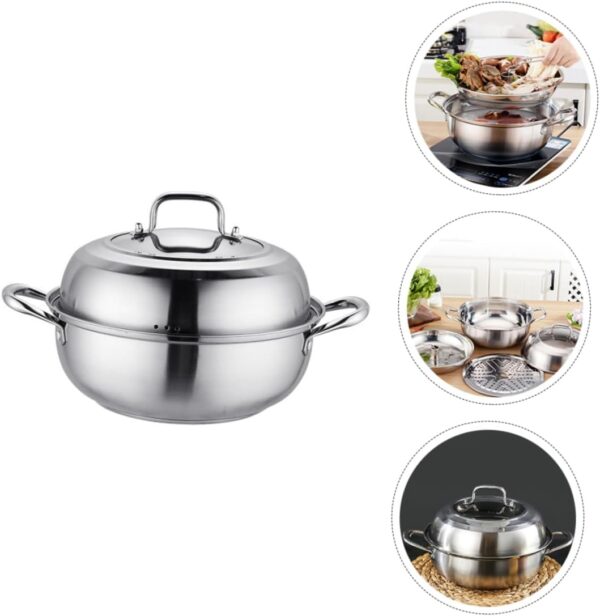 ELAYARD Cookware Set Multi Function Pot Steam Pot Gas Stove Compatible Stainless Steel - Image 10