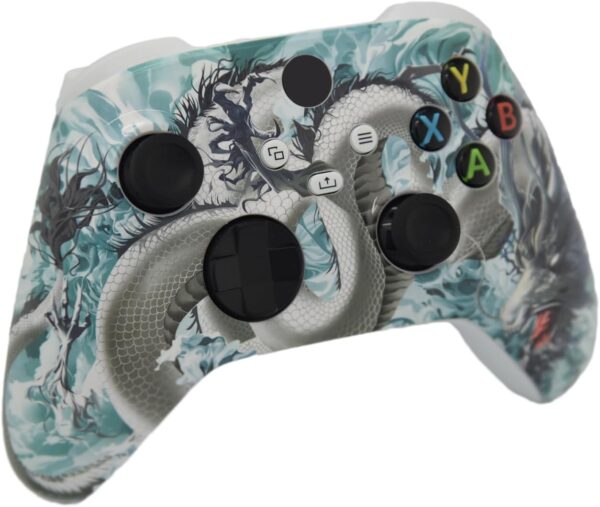 Hand Airbrushed Fade Custom Controller Compatible with Xbox Series X/S & Xbox One (Series X/S White Dragon) - Image 3