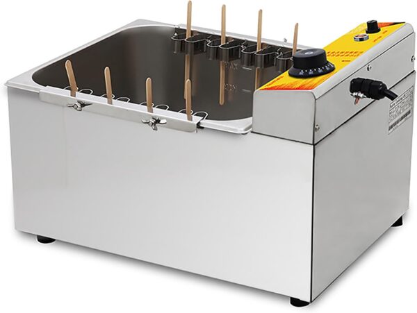 Commercial Deep Fryer, 1900W 12L Automatic Cheese Hot dog Sausage Grill Stove Sticks Fryer, 8pcs Sausage Frying Equipment Adjustable Temperature, Large Capacity Electric Deep Hot Corn Dog Fryer - Image 8