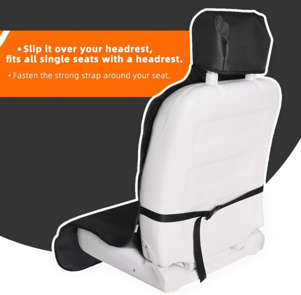 TANYOO Waterproof Car Seat Covers, 2 Pieces Waterproof Nylon Seat Cover, Heavy Duty Black Front Seat Cover, Universal Cover for Most Car (Black) - Image 4