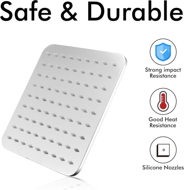 Square Rainfall Shower Head 7.7-Inch Overhead Fixed Rain Showerhead Full Body Coverage Stainless Steel Shower Head with Adjustable Swivel Ball Joint | G1/2" Universal Fitting | Polished Chrome - Image 5