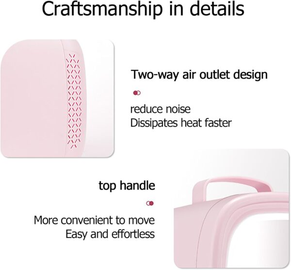 WhAeoy Refrigerator with Mirror, Beauty Refrigerator, Small And Portable + Noise Reduction And Mute + Smart Chip + Dual Use for Home And Car, Suitable for Makeup,A - Image 8