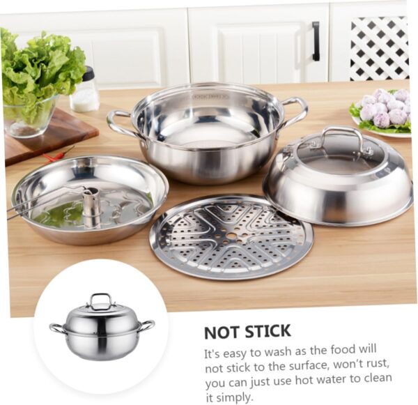 ELAYARD Cookware Set Multi Function Pot Steam Pot Gas Stove Compatible Stainless Steel - Image 7