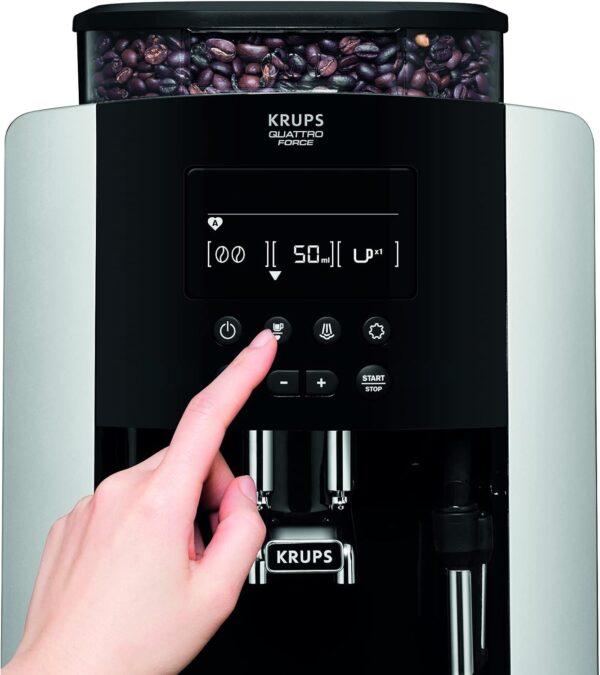Krups ea817810 Freestanding Fully Automatic Espresso Machine 1.7L 2 Cups Black, Silver – Coffee (Freestanding, Espresso Machine, 1.7 L, Mill Built-in, 1450 W, Black, Silver) - Image 4