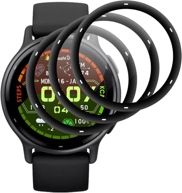 Beukei [3 Pack] Screen Protector for Garmin Vivoactive 5, Tempered Glass[Support Fingerprint Sensor][3D Curved][9H Hardness] Protective Glass Film - Image 2
