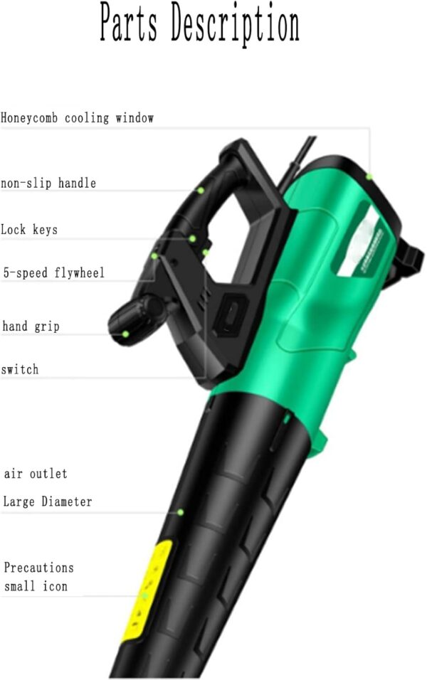 ALSUP Electric leaf blower blower 220V / 5500w, hand-held two-in-one leaf blower industrial blower, dust collector use, dust removal, snow removal, blowing leaves - Image 7