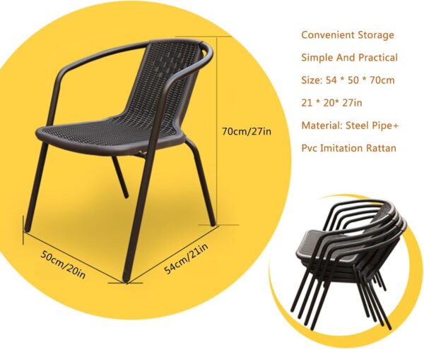 LOERSS Outdoor Furniture,Garden 5 Piece Bistro Table Set,Patio Bistro Sets,Outdoor Metal Rust Proof Tables And Chairs,for Yard,Balcony,Porch - Image 8
