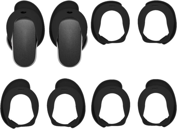 Adhiper Replacement QC Ultra Noise-Cancelling Eartips Compatible with Bose QuietComfort Ultra Earbuds (2023) Earphones,Anti-Slip Silicone Sports Wing Earhooks S,M,L(Black) - Image 6