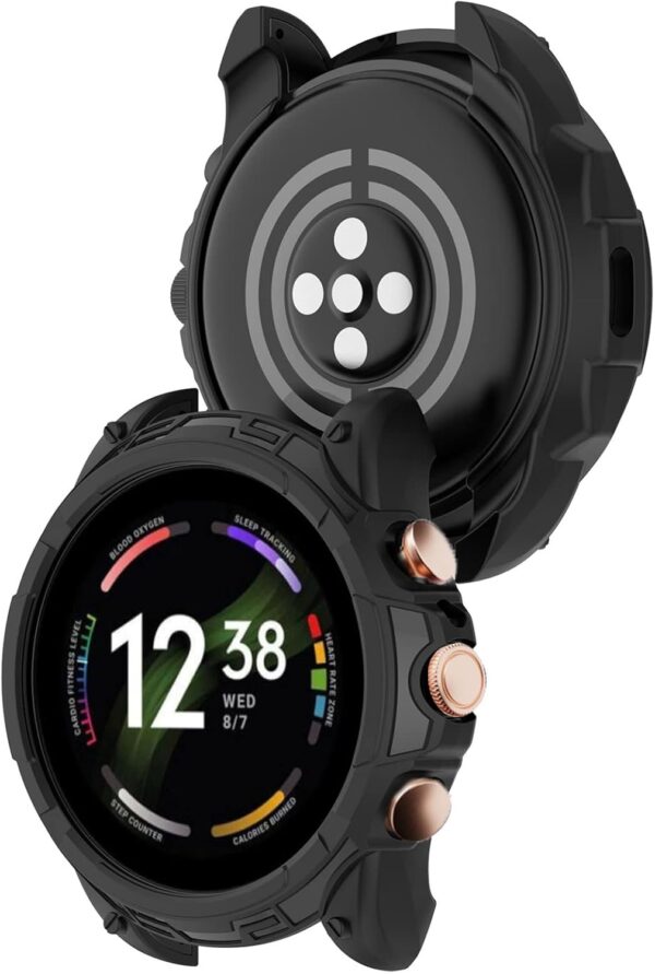 Compatible for Fossil Gen 6 42mm Case, onetuo Silicone Protective Case Cover Bumper Compatible with Fossil Women's Gen 6 42mm Touchscreen Smartwatch (Black) - Image 3