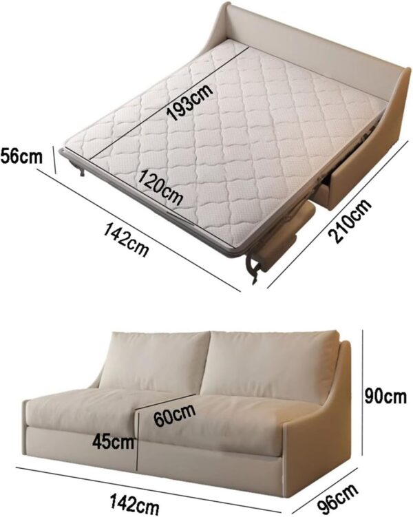 JHKZUDG 2 in 1 Convertible Sleeper Sofa Couch,Pull Out Sofa Bed Couch, 2 in 1 Loveseat Sofa Bed Folding Latex Mattress,for Compact Living Space, Apartment - Image 3