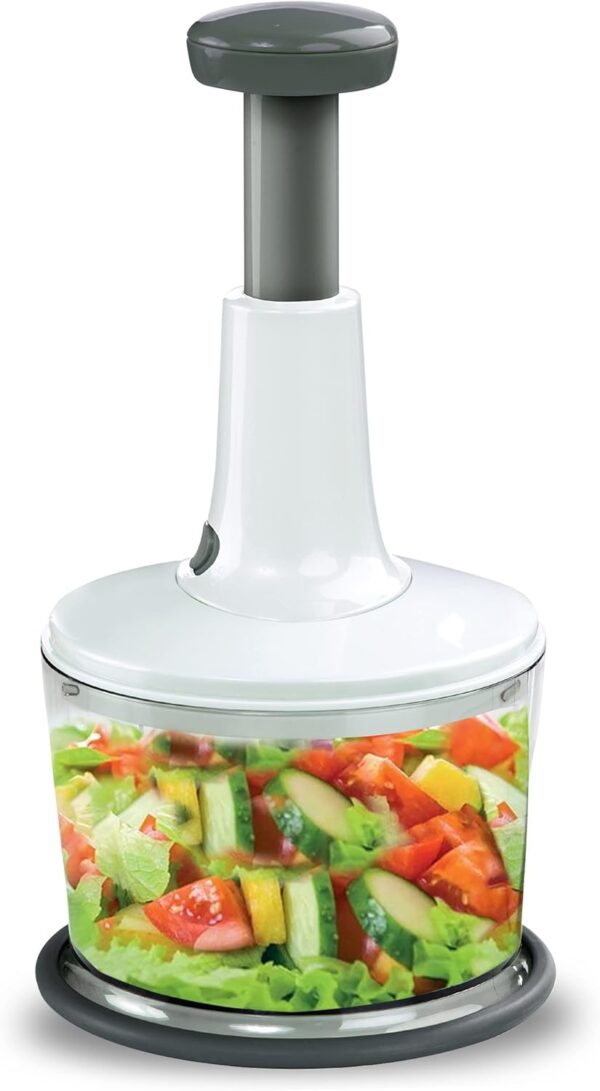 Hand Press Food Chopper | Manual Food Processor| Lightweight and Portable | Blender, Grinder, Chopper– Multipurpose Food Slicer for Vegetables, Fruits, Meat, Fish, Nuts - Image 2