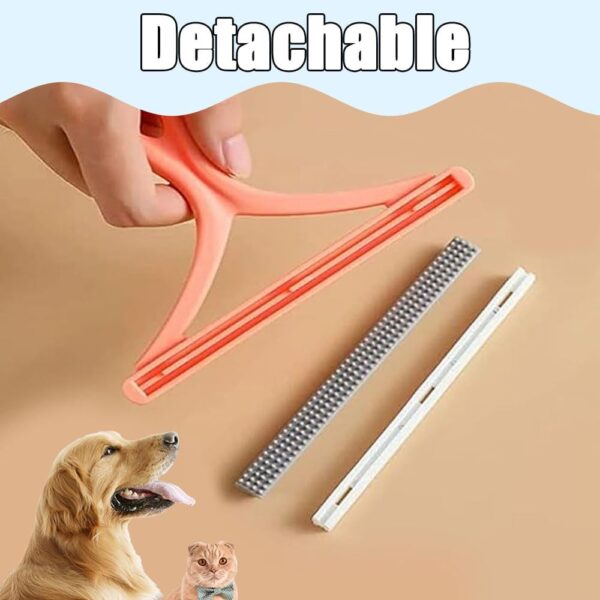 Pet Hair Remover, Carpet Scraper Tool, Dog and Cat Hairbrush, Reusable Remove Fuzz, Hair Lint Remover for Sofa, Car, Stairs, Bed - (Orange) - Image 4