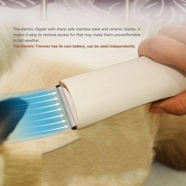 Pet Hair Vacuum, Dog Shedding Brush with 7 Pet Grooming Tools, 12Kpa Low Noice Dog Grooming Vacuum Kit with 3.2L Capacity Dust Box, for Dogs Cats and Other Animals - Image 5