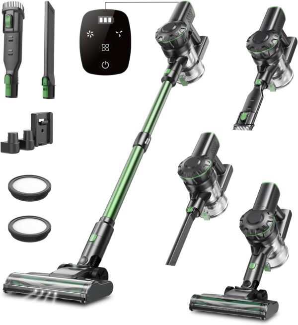 Vexilar V9Pro Cordless Vacuum Cleaner with Upgraded Floor Brush, 35Kpa Stick Vacuum with Touch Display, Self-Standing, Up to 45Mins Runtime, Lightweight Handheld Vacuum for Hard Floor Carpet Pet hair - Image 2