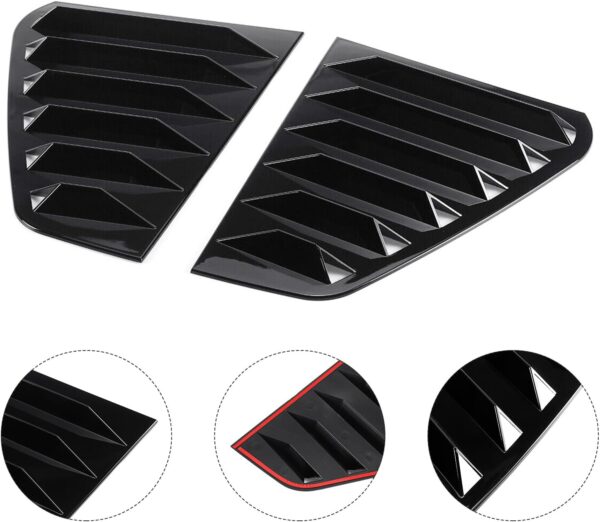 2pcs Gloss Black Car Rear Window Louver Shutter Trim For VW Golf 6 2008-24, Rear Side Window Louvers Provide privacy and shade, Window Blinds Exterior Accessories (Fit For VW Golf 6 MK6) - Image 6