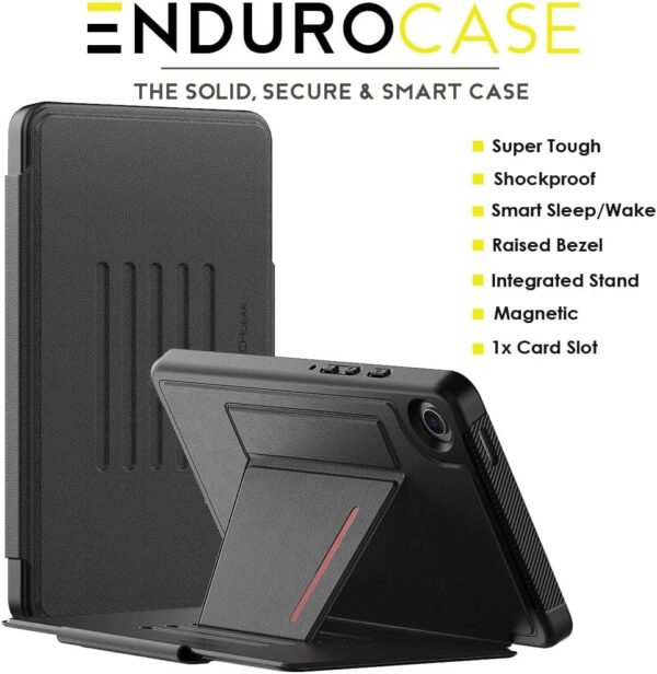 TECHGEAR Enduro Case For Samsung Galaxy Tab A9 8.7" (SM-X110 / SM-X115) Tough & Rugged Strong Magnetic & Flip Case [Auto Sleep/Wake] Drop Proof Cover with [Multi-Angle Stand] & Card Slot, Black - Image 3