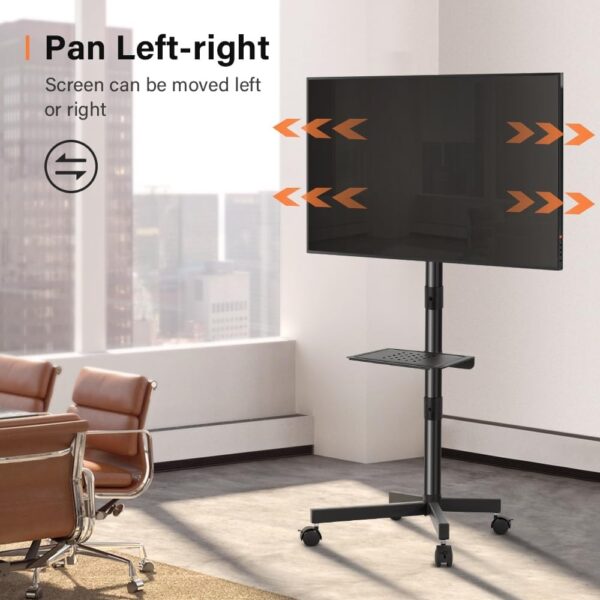 KKTONER Mobile TV Cart for 23 to 60-inch LCD LED Flat Screen/Curved TVs Floor TV Stand on Wheels with Height Adjustable Shelf Max VESA 400x400mm Rolling Floor TV Trolley Holds up to 40KG - Image 8