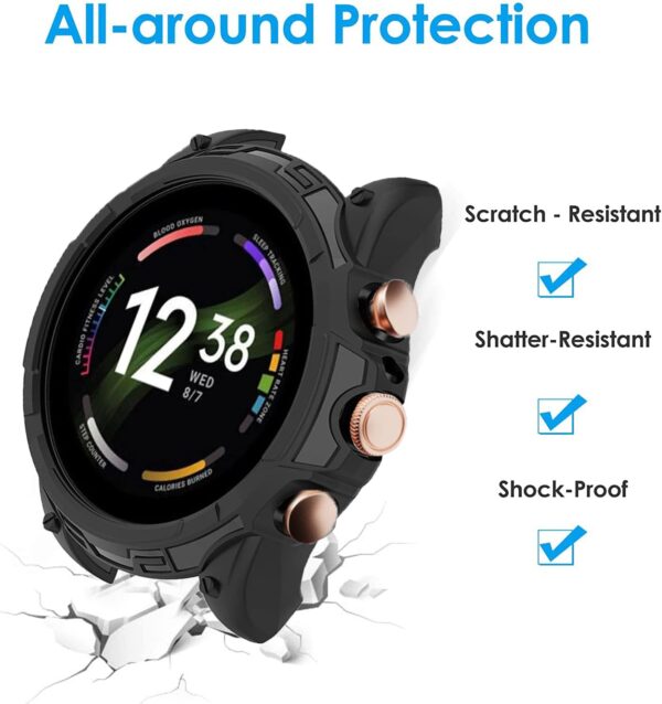 Compatible for Fossil Gen 6 42mm Case, onetuo Silicone Protective Case Cover Bumper Compatible with Fossil Women's Gen 6 42mm Touchscreen Smartwatch (Black) - Image 6