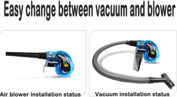 Blowers Blower rechargeable high-power lithium hair dryer,Variable-Speed industrial home 2-in-1 Electric Leaf Blower & Mulcher with Leaf Vacuum Kit, wireless small car barbecue computer dust collect - Image 6