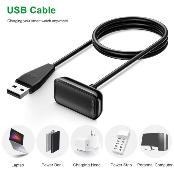 Vancle Charger Cable for Fitbit Luxe/Charge 5/Charge 6, Fast Charging with Reset Button Replacement USB Cord Accessories for Luxe/Charge 5/6 Smartwatch (100cm) - Image 7