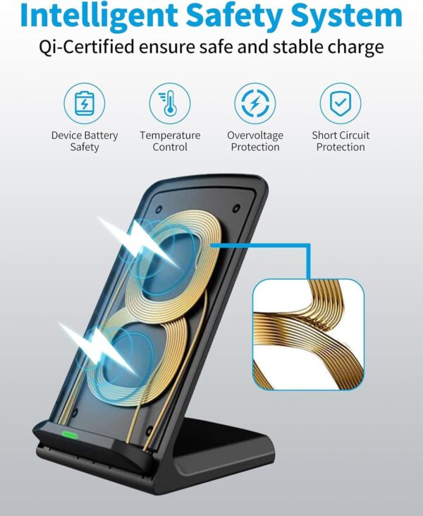 Wireless Charger Station for Google Pixel 9 | 9 Pro | 8 | 8 Pro | Fold | 7 | 7 Pro | 7a | 6 Pro | 5 | 4 XL | 3 XL | Buds Pro, 10w Fast Wireless for iPhone 16 Phone Holder Accessories Charging Stand - Image 6