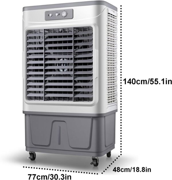 Commercial Evaporative Air Cooler Fan, Portable Space Cooler with Large Water Tank for Energy Saving, Air Conditioning Unit - Image 8