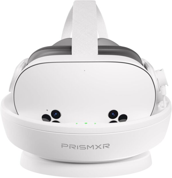 PRISMXR Charging Dock Compatible with Meta Quest 3S | Supports Halo Strap & Elite Strap | With 2 Controllers Rechargeable Batteries and Charger - Carina D1S - Image 2
