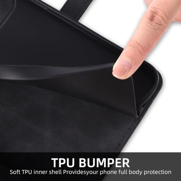Phone Case for OnePlus Nord N30 5G/CE 3 Lite Wallet Cover With Screen Protector Crossbody Wrist Strap Leather Flip Pattern Zipper Credit Card Holder Stand Cell OPPO K11x/One Plus 1 1+ N 30/CE3 Black - Image 9
