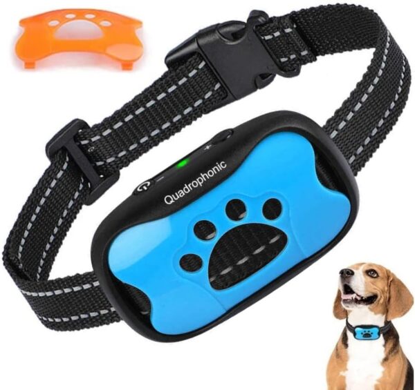 Stop your dog's barking with our advanced anti-bark collar. Rechargeable with sound and vibration technology. 7 sensitivity modes. Adjustable for small, medium, and large dogs. Comes with 2 covers. - Image 2