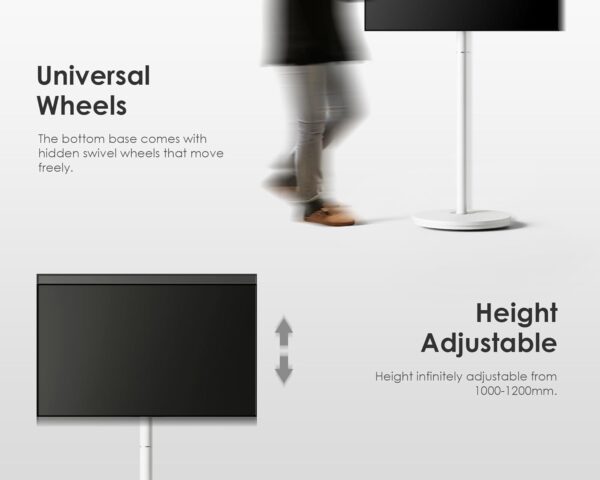 FITUEYES Design TV Floor Stand for 24-48 Inch Minimalism Corner TV Stand Tall Modern TV Stand Height Adjustable Holds 20kg Max VESA 200 * 200 Master Series - Image 4