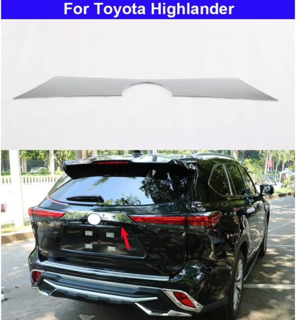 通用 1pcs New ABS Chrome Car Back Trunk Rear Trunk Lid Cover Molding Trim Trim For Highlander 2021 2022 - Image 3