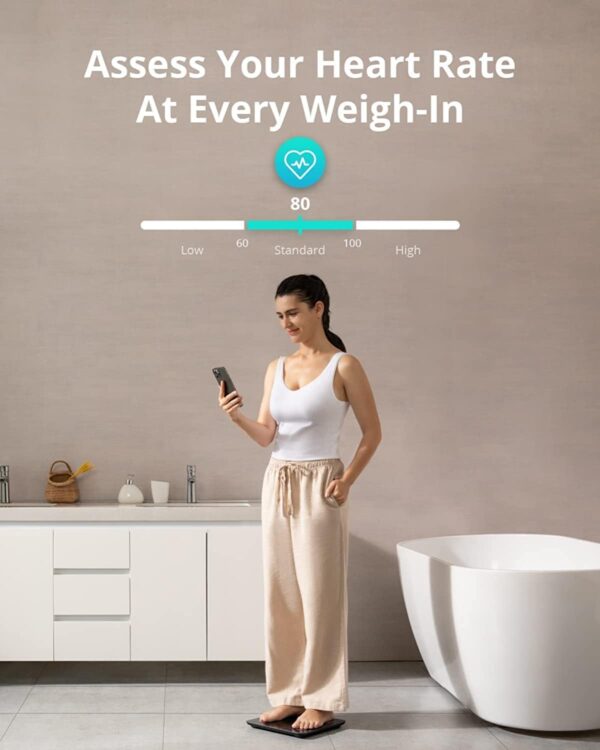 eufy Scales for Body Weight, Digital Bathroom Scales with Wi-Fi Bluetooth, 16 Measurements, Weight, Heart Rate, Body Fat, BMI, Muscle & Bone Mass, 3D Virtual Model, High Accuracy, Smart Scale P2 Pro - Image 4