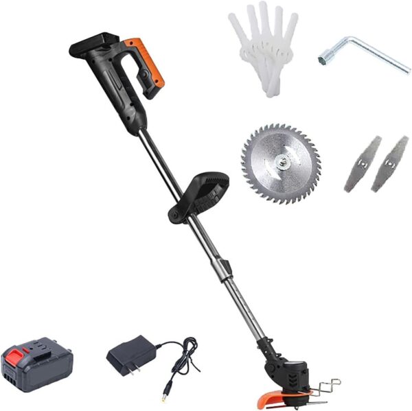 ELzEy Cordless Lawn Mower, Light Weeder 24V Battery Adjustable Machine Head Adjustable Length Rechargeable Lawn Mower Portable Garden Lawn Trimmer - Image 2