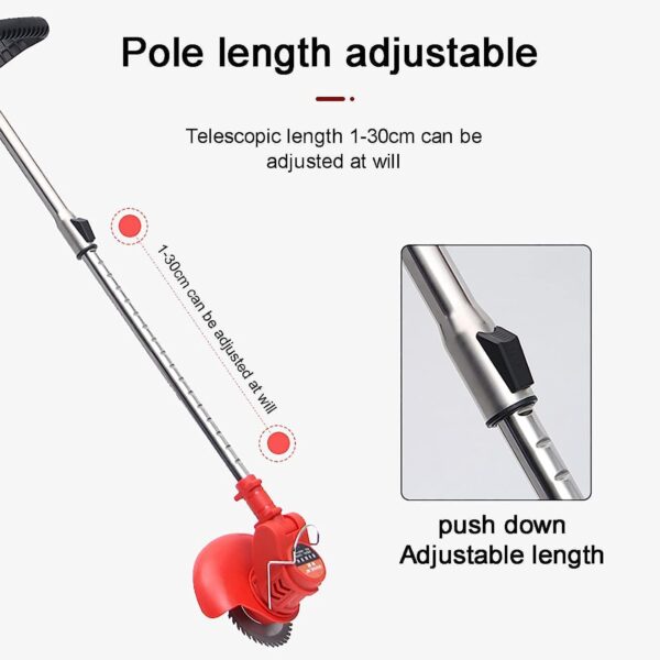 ELzEy Cordless Lawn Mower, Light Weeder 24V Battery Adjustable Machine Head Adjustable Length Rechargeable Lawn Mower Portable Garden Lawn Trimmer - Image 5