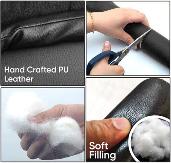 2 PCS Black PU Leather Car Seat Gap Filler, Universal Accessory,Car seat gap filler pad,Seat Gap Soft Pad for Car Seat, Universal Gap Filler Pad Slot Plug Cover Pad for Most Models of Cars - Image 8