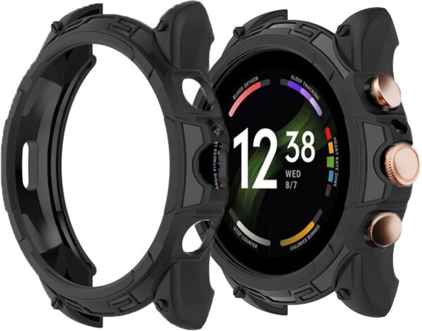 Compatible for Fossil Gen 6 42mm Case, onetuo Silicone Protective Case Cover Bumper Compatible with Fossil Women's Gen 6 42mm Touchscreen Smartwatch (Black) - Image 2