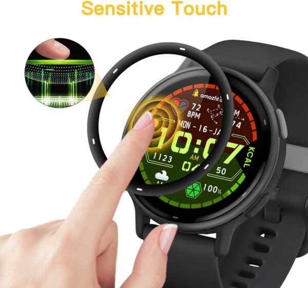 Beukei [3 Pack] Screen Protector for Garmin Vivoactive 5, Tempered Glass[Support Fingerprint Sensor][3D Curved][9H Hardness] Protective Glass Film - Image 6