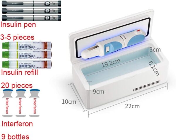 Travel Portable Insulin Cooler - Mini Smart Medical Refrigerator, 2-8 °C Precision Temperature Control, White CarSmall Fridge, Large Capacity - Image 4
