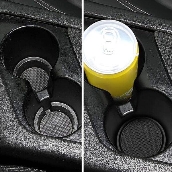 4 Pack Car Coasters, Universal Auto Cup Holder Insert Coaster, Non-Slip Vehicle Mats for Women Men, Vehicle Interior Accessories Universal for Most Cars Trucks (Black) - Image 6