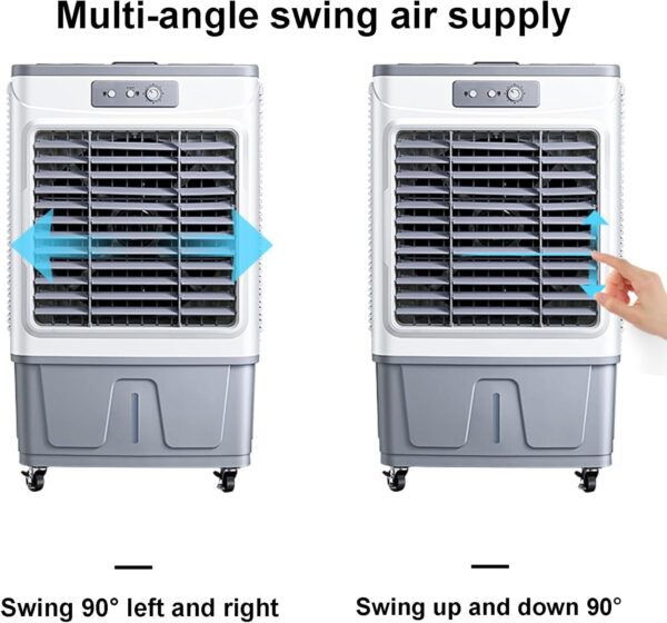 Commercial Evaporative Air Cooler Fan, Portable Space Cooler with Large Water Tank for Energy Saving, Air Conditioning Unit - Image 4
