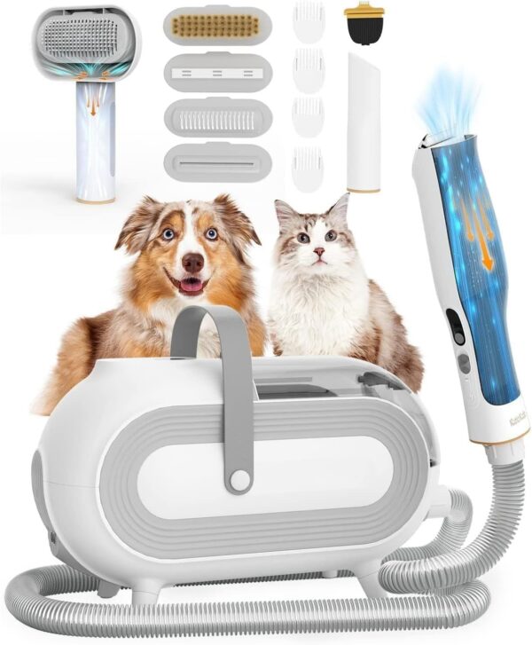 Pet Grooming Vacuum for Dog, 60dB Low Noise Dog Grooming Vacuum Kit Suck in 99% Hair, 7 Pet Grooming Tools, Dog Grooming Tools for Shedding Pet Hair for Dog and Cat - Image 2