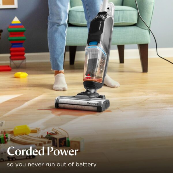 BISSELL CrossWave HF2, Wet and Dry Vacuum Cleaner For Hard Floors, Vacuum & Mop In One Go​, Two Tanks Clean/Dirty Water, Corded Upright Vacuum Cleaners, Lightweight & Easy to Carry, 340 W, 3845E - Image 7