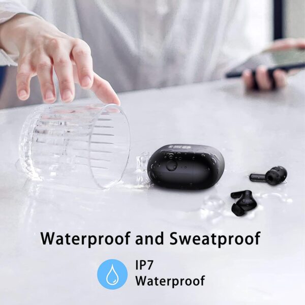Wireless Earbuds, Bluetooth 5.3 Headphones in Ear with HiFi Stereo Deep Bass, 40H Playtime Wireless Earphones mit 4 ENC Noise Cancelling Mic, IP7 Waterproof Bluetooth Earbuds, LED Display, Fast Charge - Image 7