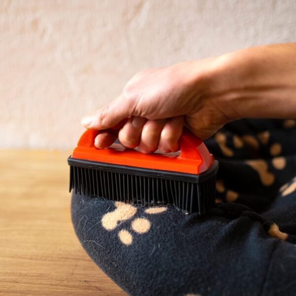 vitazoo Pet Hair Remover Brush - Remove Cat and Dog Hair from Clothes Carpet Furniture Car - Rubber Cleaning Brush for Hairs on Carpets Stairs Sofa Vehicle Interior - Red - Image 7