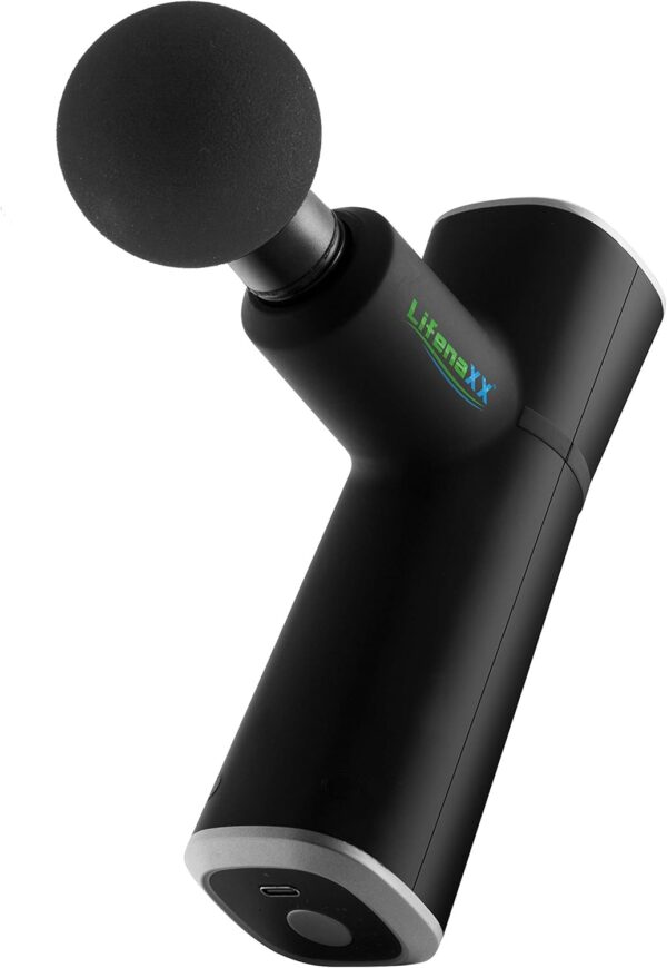 Lifenaxx Wireless Massage Gun Portable Mini Massage Gun Deep Tissue Percussion Muscle Massager for Pain Relief Quiet, with 4 Massage Heads for Gym Office Home Post-Workout Recovery LX-025 - Image 3