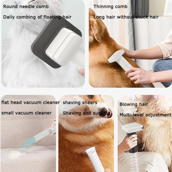 Dog Cat Hair Vacuum Cleaner, Silent Professional Dog Hair Clipper, 1300W High Power, Cat Hair Clipper with 5 Grooming Tools, Vacuums, Clips and Brushes All Types of Hair 1.8L - Image 3