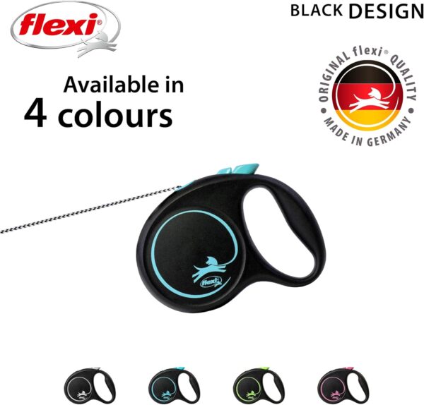 Flexi Black Design Cord Blue Extra Small 3m Retractable Dog Leash/Lead for dogs up to 8kgs/18lbs - Image 5