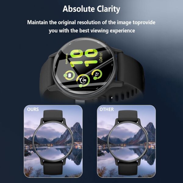 WFTE Screen Protector for Garmin Vivoactive 6 / Garmin Vivoactive 5 GPS 42MM, [4-Pack] Flexible TPU Film Screen Protector [Full Coverage] [HD Clear] [Bubble Free] Ultra-thin TPU Soft Film-size - Image 7